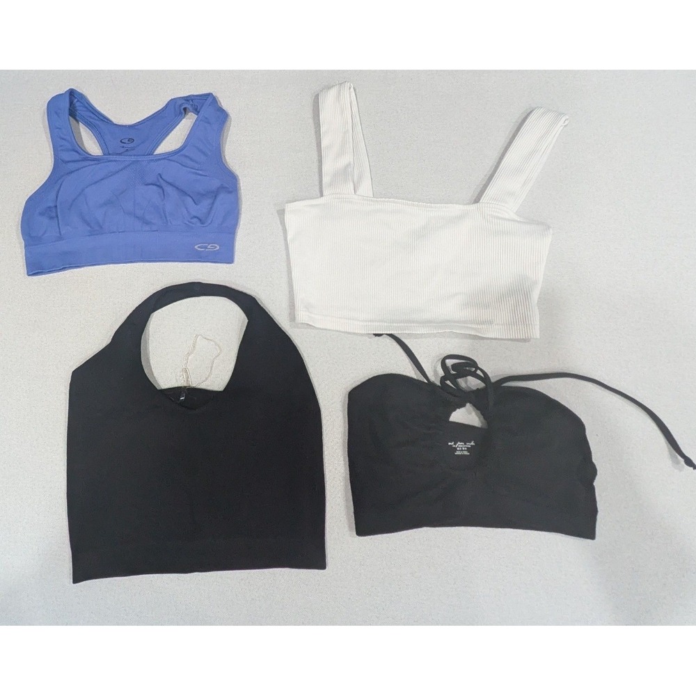 Mixed Crop Top Sports Bra Lot Women S XS Blue White Black Excellent Athletic Set